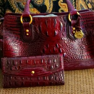Brahmin bag and matching checkbook wallet